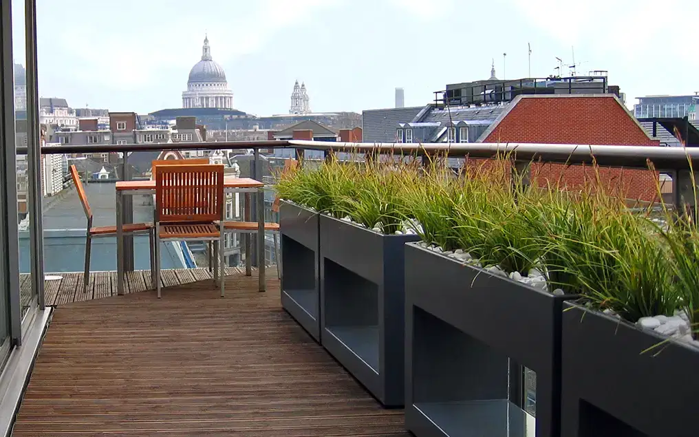 low maintenance roof terrace design london